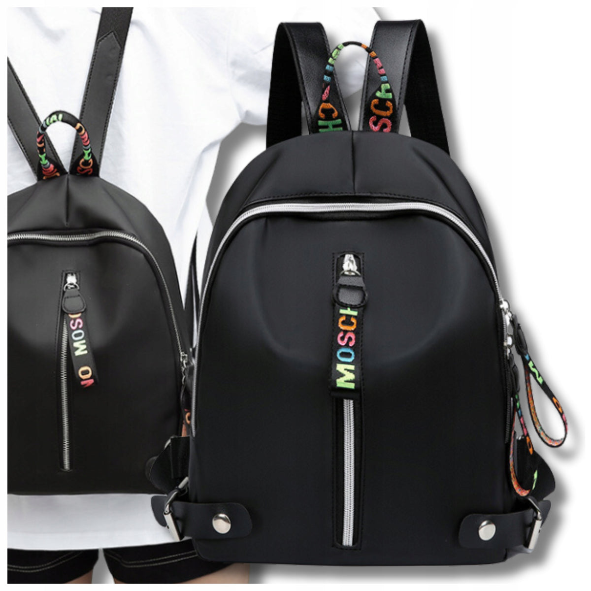 Black Women's Waterproof Elegant School Backpack Spacious 2in1 City Brand EdiBazzar