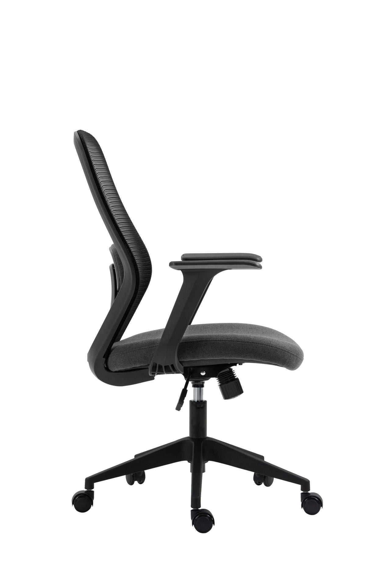 Black and Grey Swivel Office Chair Adjustable on Wheels Modern Manufacturer code FOTEL OBROTOWY