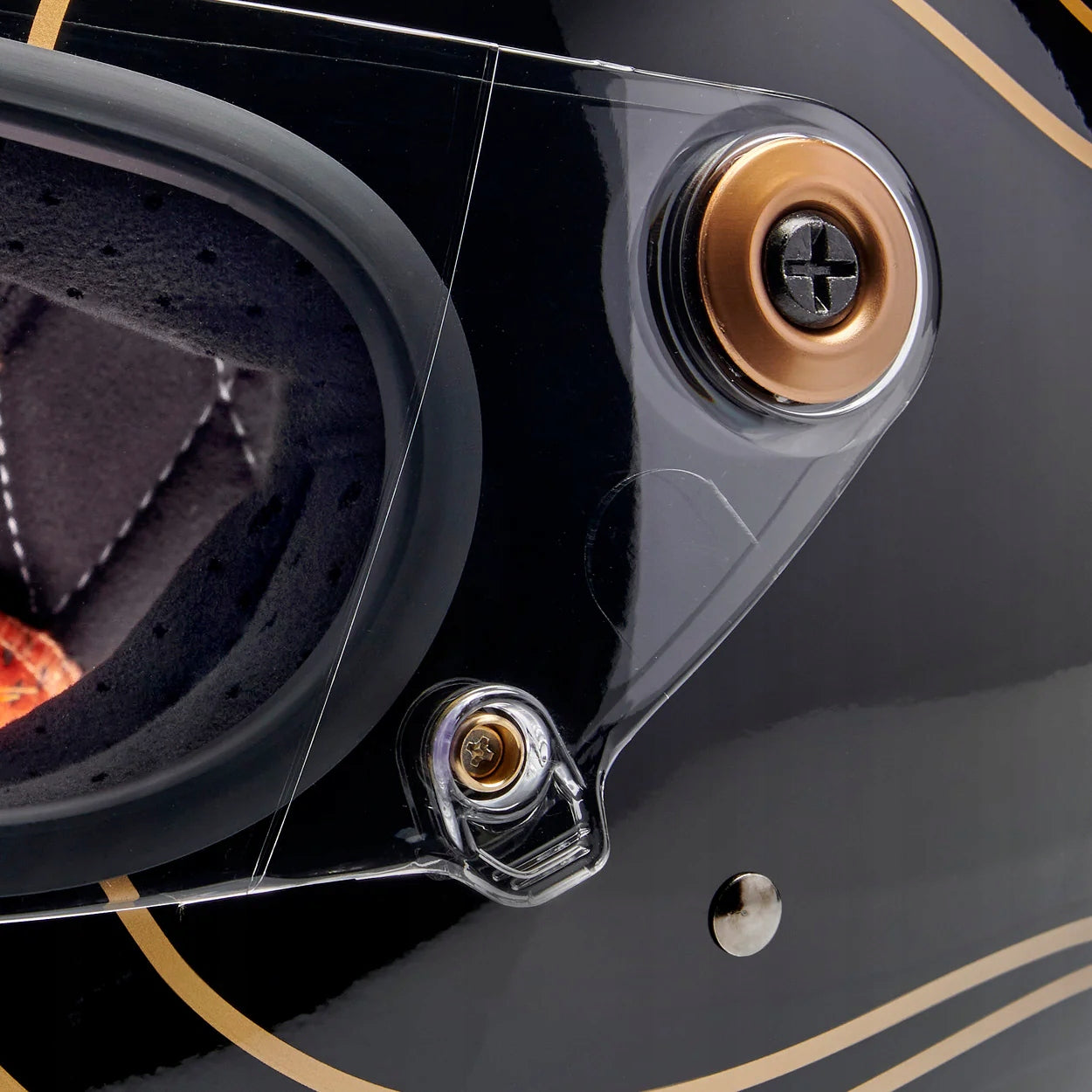 Black helmet with gold flames Biltwell Gringo S flames motorcycle cash register Manufacturer's catalog number 0101-16303