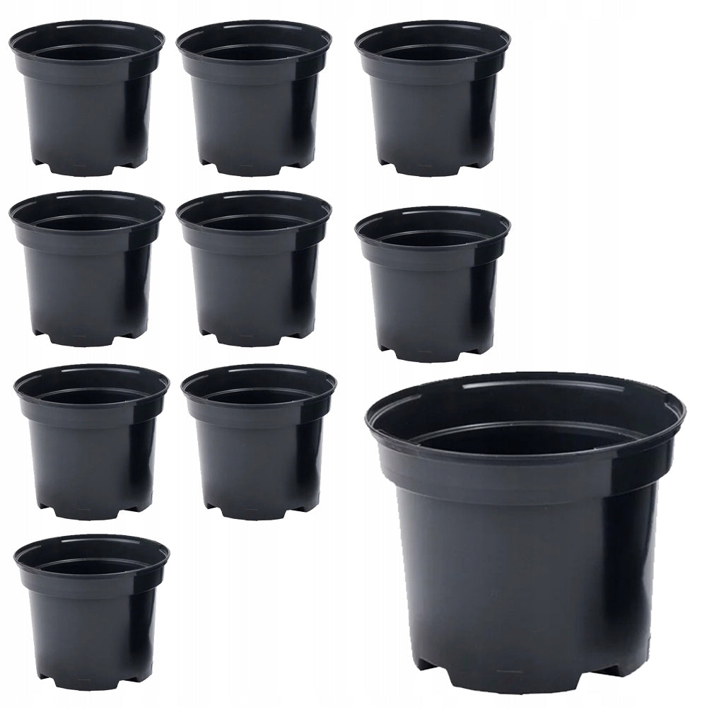 Black production pots 18 cm 2.5l, 10 pieces