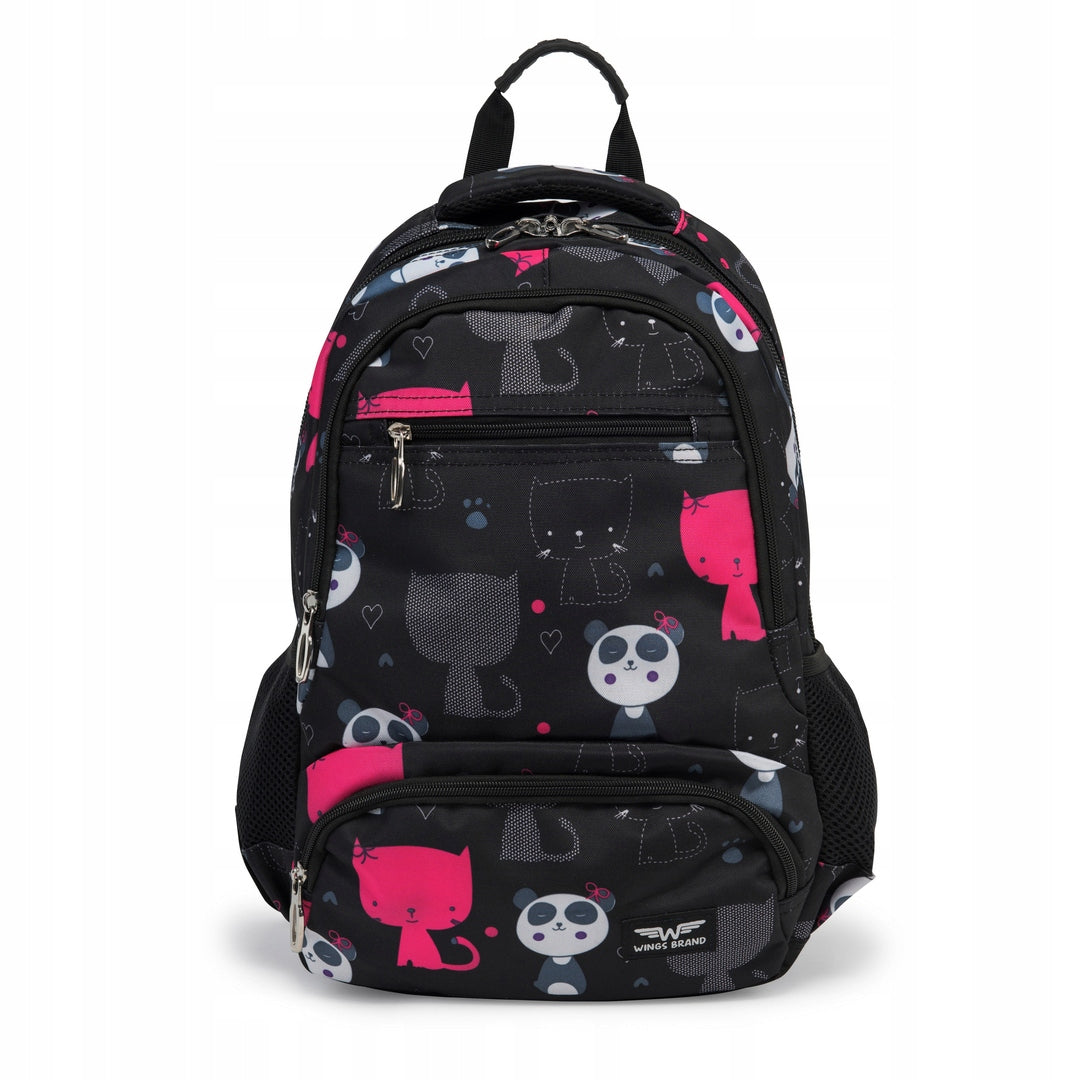 Black school backpack TORNISTER youth ROOMY PENCIL CASE SET WINGS EAN (GTIN) 5903707820986