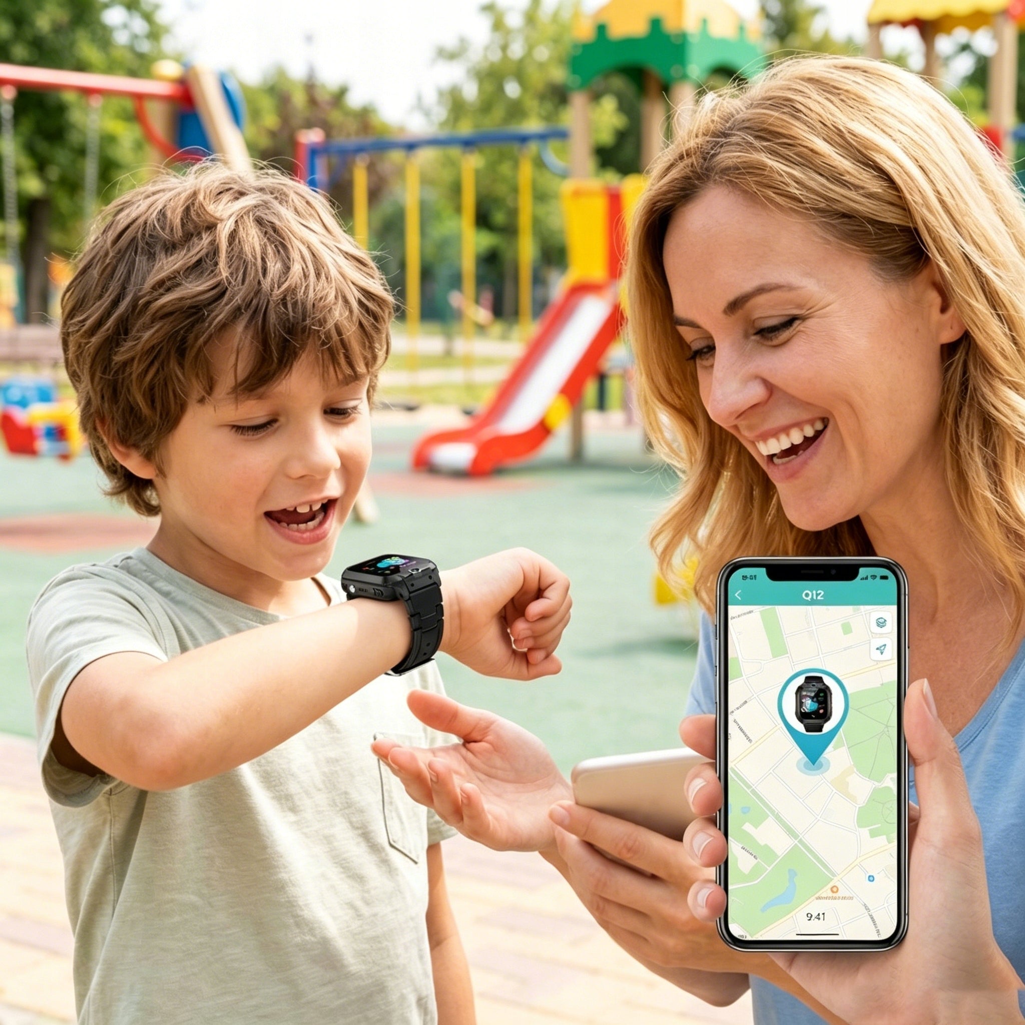 Black smartwatch for kids with camera and ringing function Manufacturer code BINXI-001