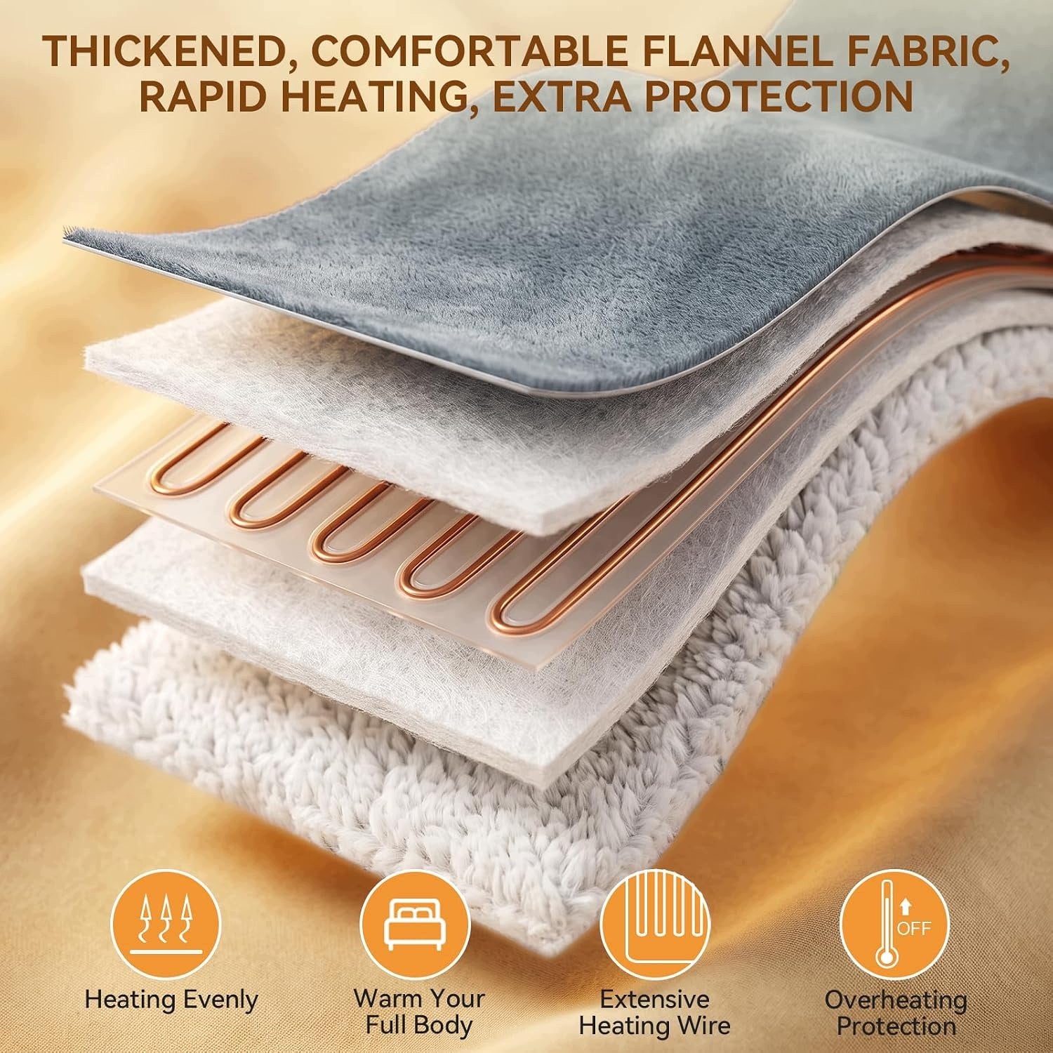 Blanket Electric Heating Mat 200x180cm XXL 9 Levels Timer Grey Olycism Medical device no