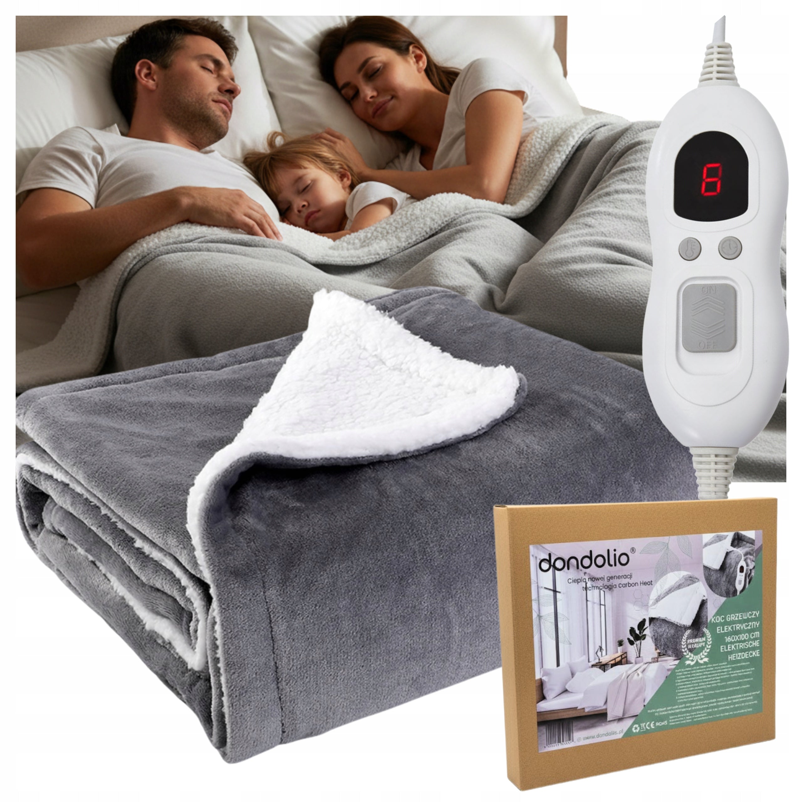 Blanket Electric LARGE Heating Energy Saving 180x160 Warm Soft + Remote Control