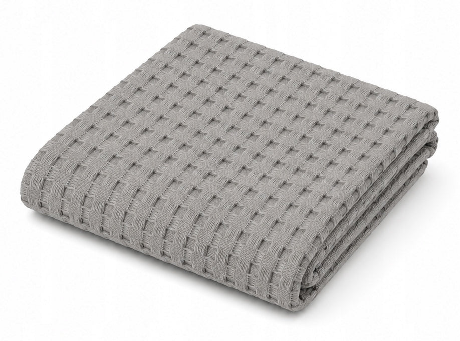 Blanket baby blanket WAFER 100% COTTON 70x100cm LIGHT GREY