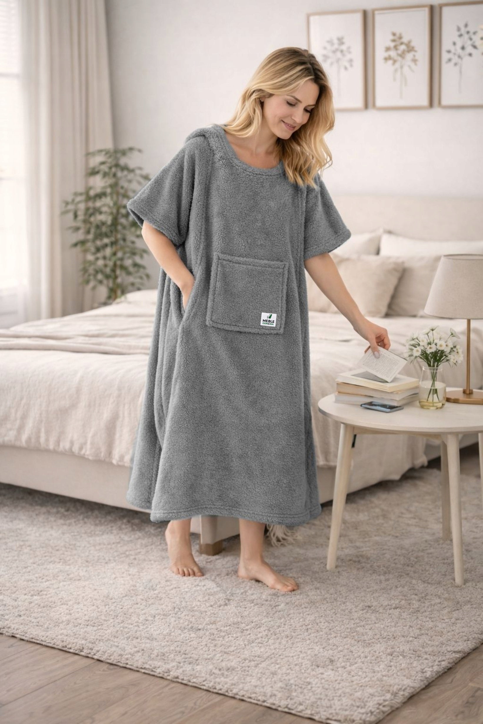 Blanket sweatshirt, KOCOBLOUSE, warm hooded bedspread, GREY Oversize soft Packaging status original