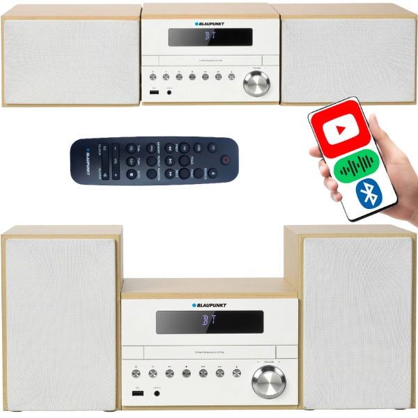 Blaupunkt MS45BT Micro Tower with Bluetooth CD USB FM Remote Control Tower 2x50W RMS