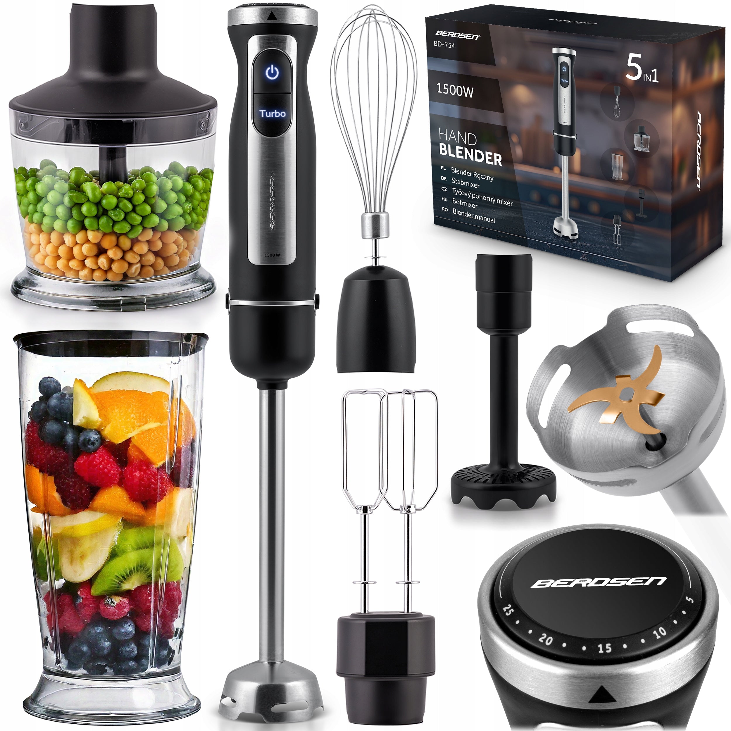 Blender Berdsen 1500W turbo 25 speed titanium blades 6 functions