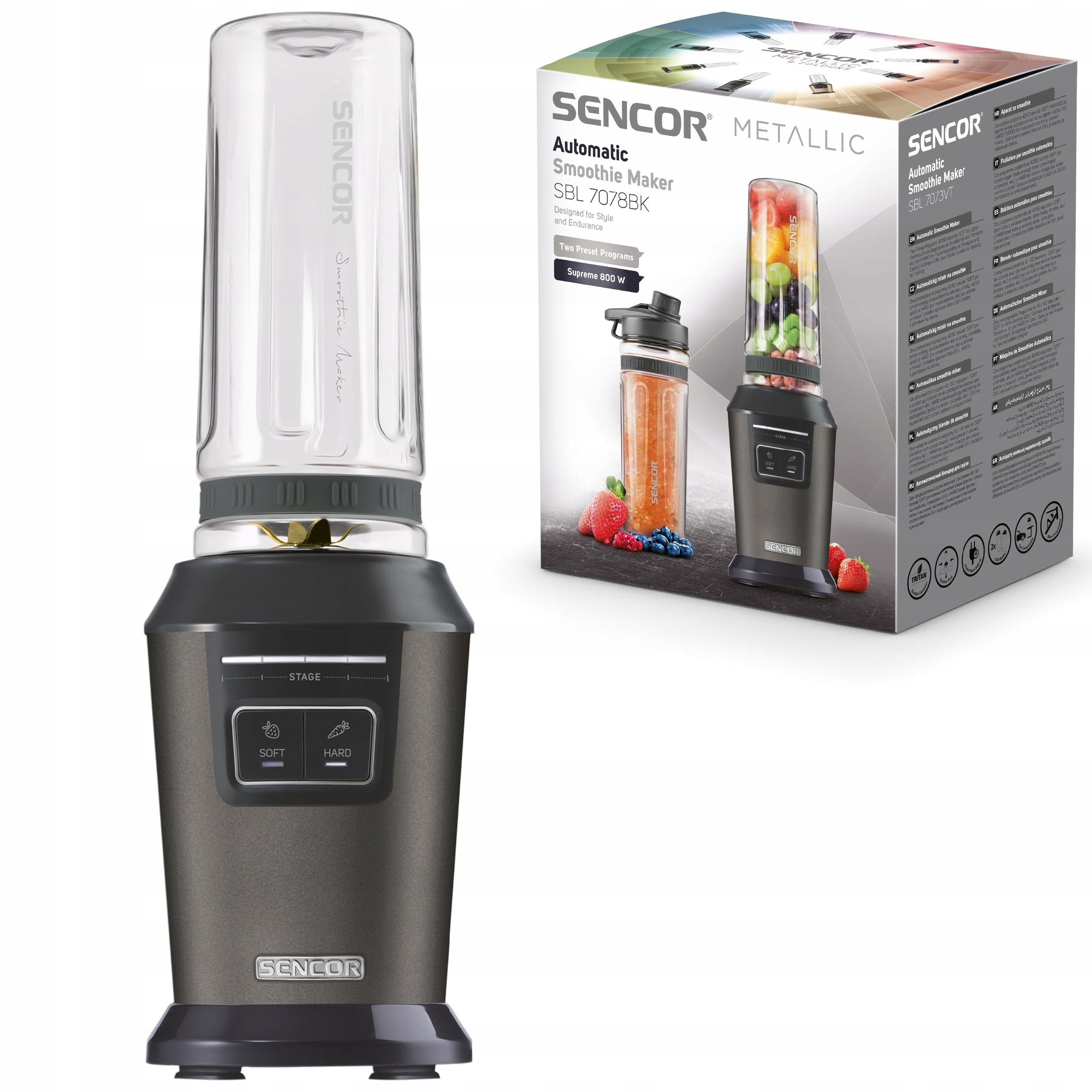Blender Chalice Mixer Smoothie Sencor 800W STRONG Black 2 CONTAINERS Manufacturer code SBL 7078BK