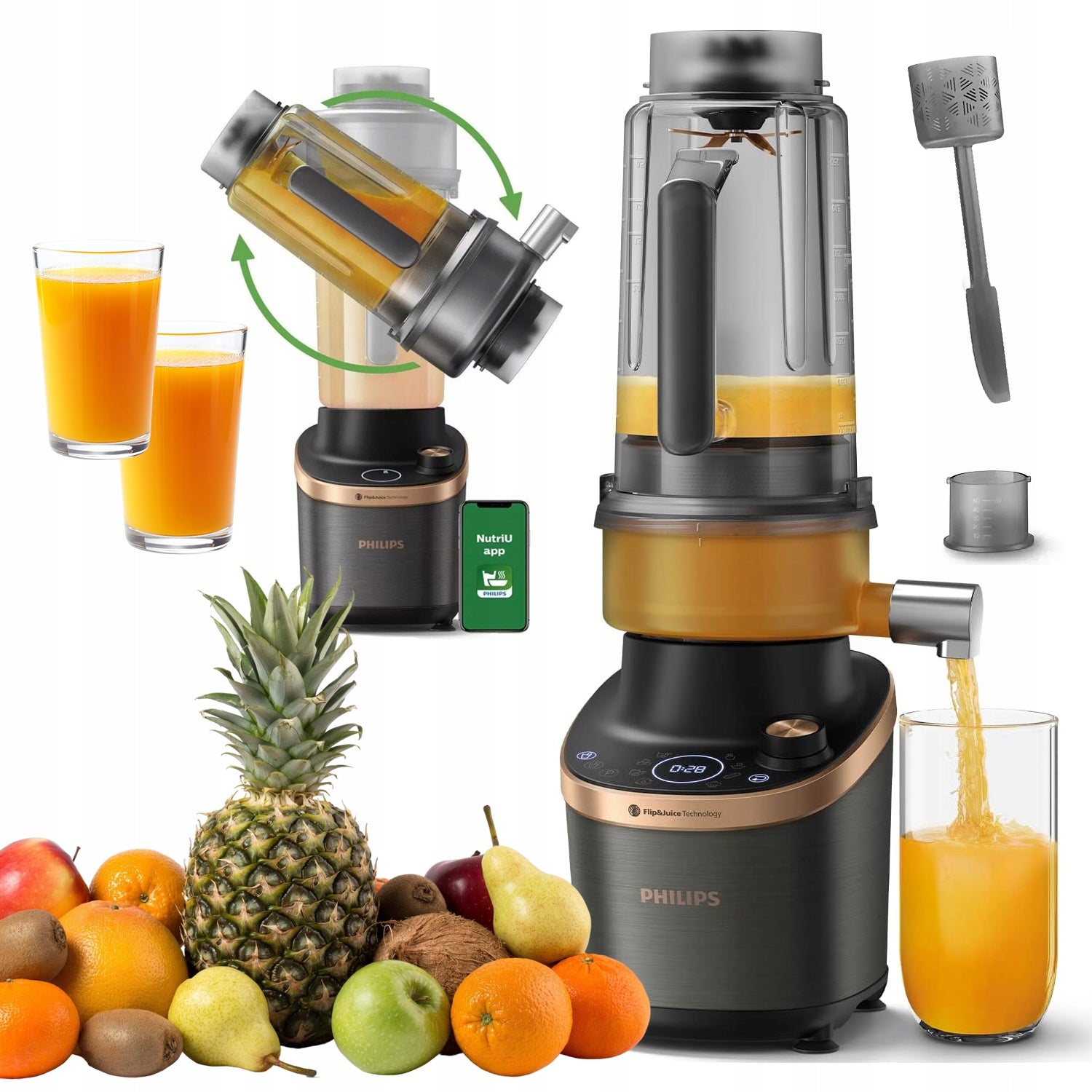 Blender with juicer module Philips HR3770/00 Flip&Juice 1500W