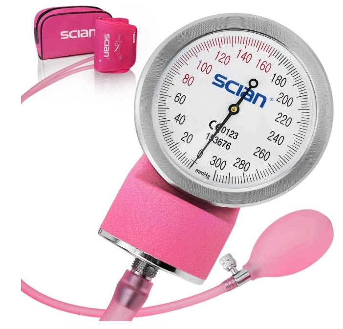 Blood Pressure Monitor Hand Clock Cuff 22-42cm D-Ring Bag SCIAN Pink