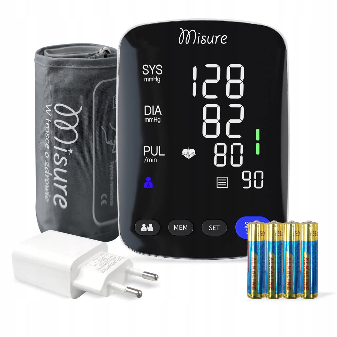 Blood Pressure Monitor Misure MI Med 6 Arrhythmia Speaks in Polish LED Power Supply USB Case Packaging status original