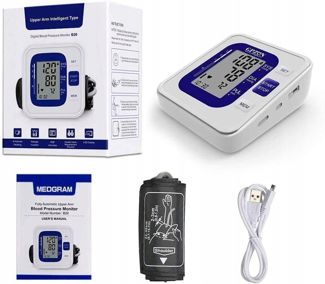 Blood pressure monitor GPZON B26 shoulder USB cuff 22-40 cm Packaging status original