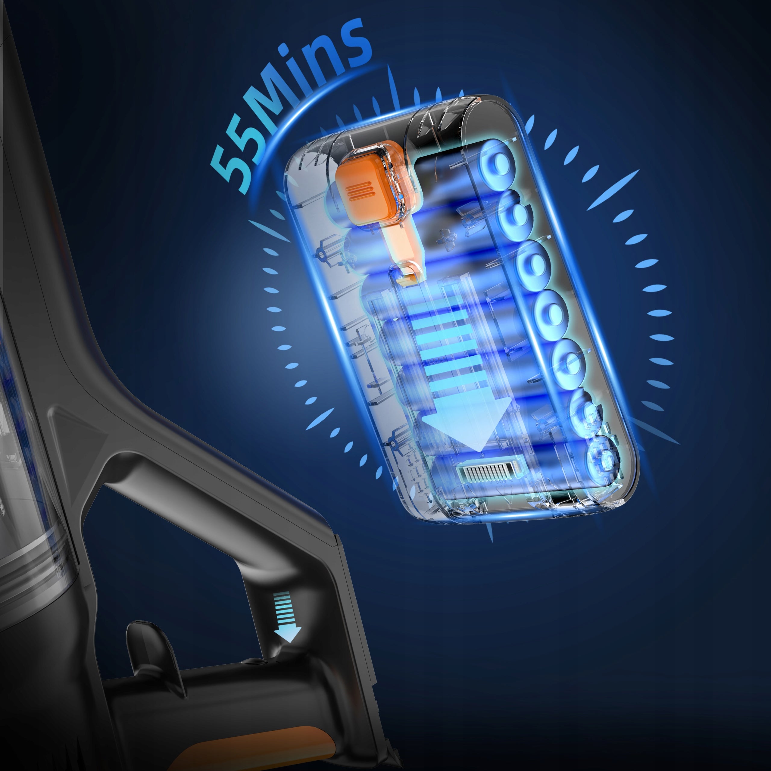 Blossom DSV112A Cordless Upright Vacuum Cleaner 550W 50kPa Gold Dominant color yellow/gold