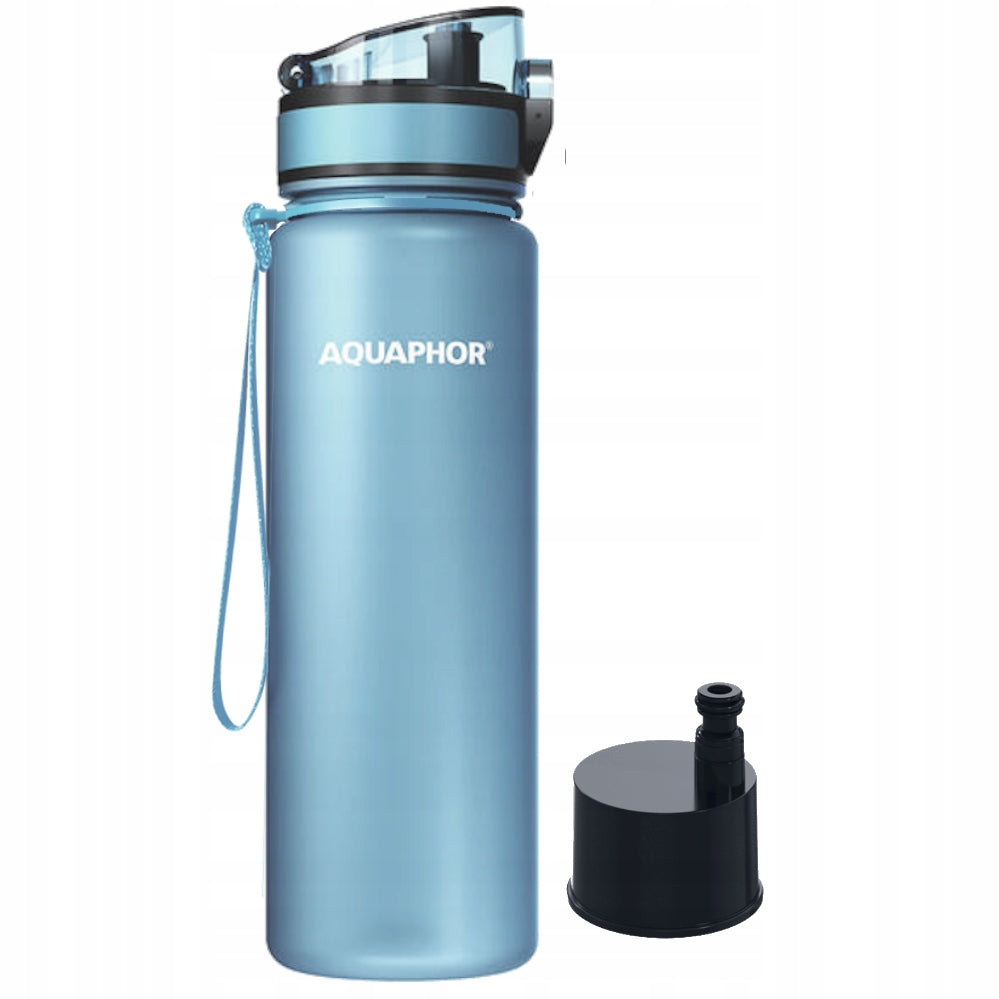 Blue Filter Bottle AQUAPHOR CITY 0,5 L set + 3 cartridges filters Packaging status original