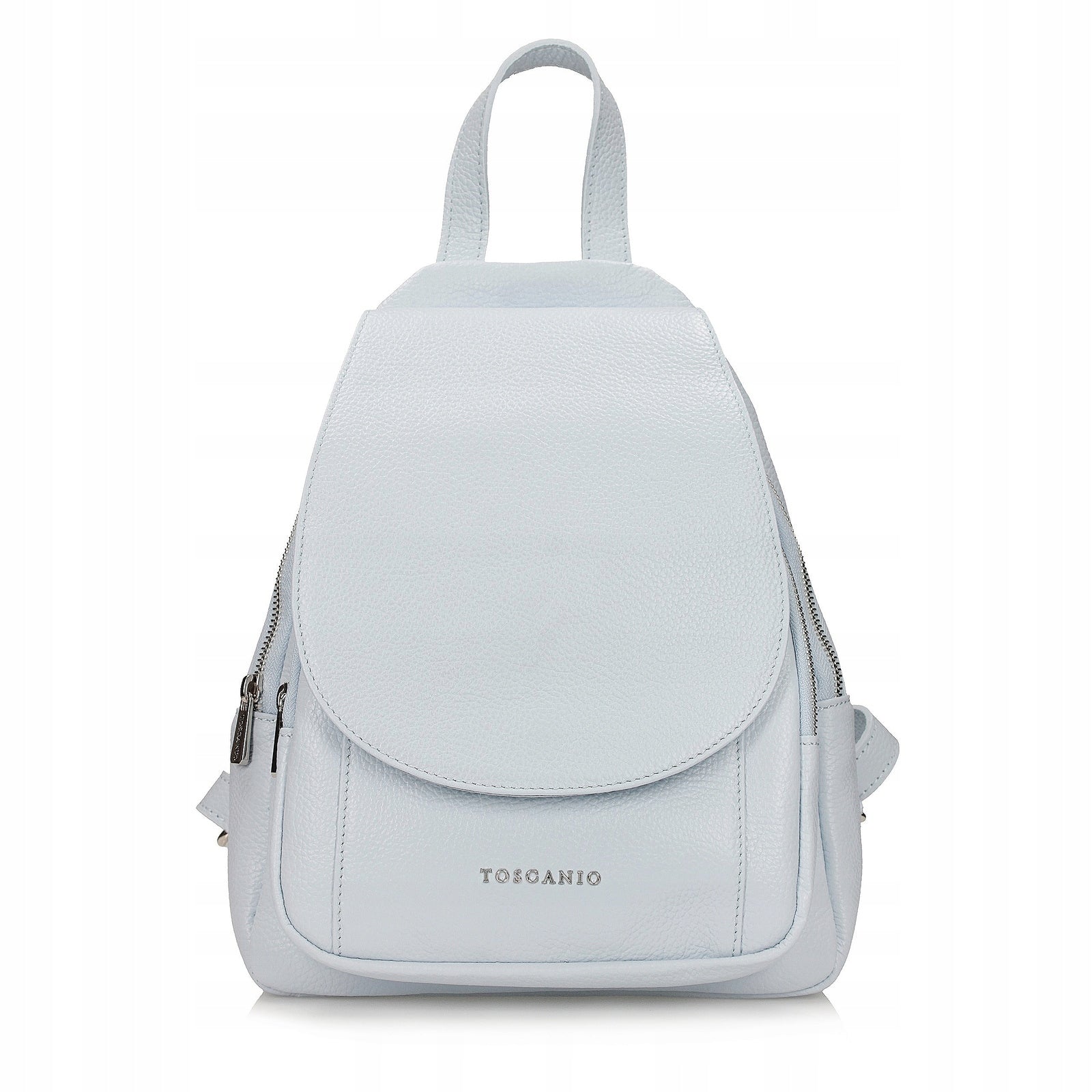 Blue Women's Premium Leather Backpack-Natural Leather -Made in Italy Packaging status original