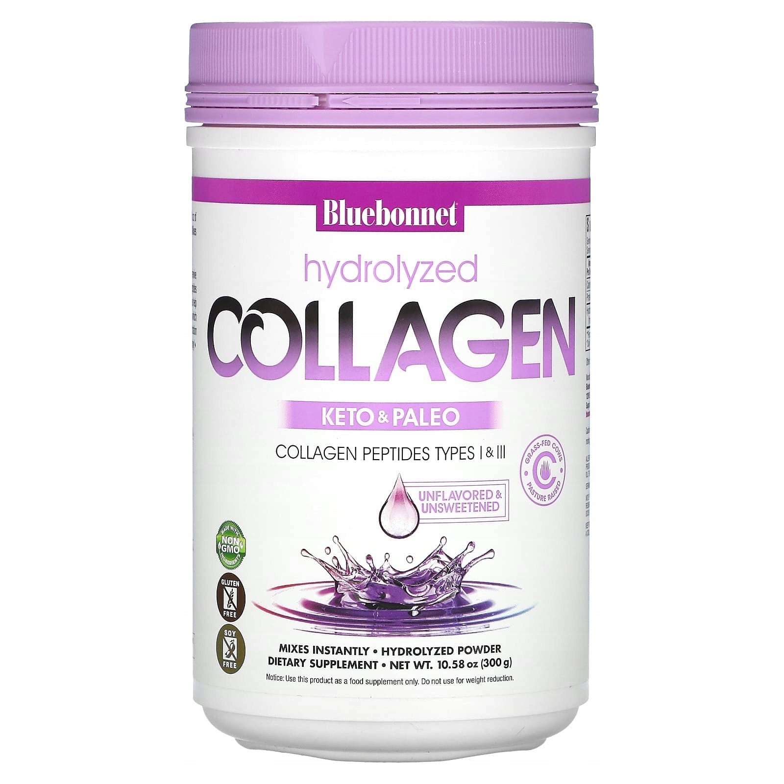Bluebonnet Nutrition, Hydrolyzed collagen, tasteless, 300 g