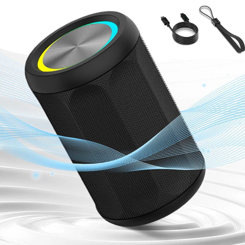 Bluetooth 5.0 USB AUX MP3 RGB Wireless Speaker Black
