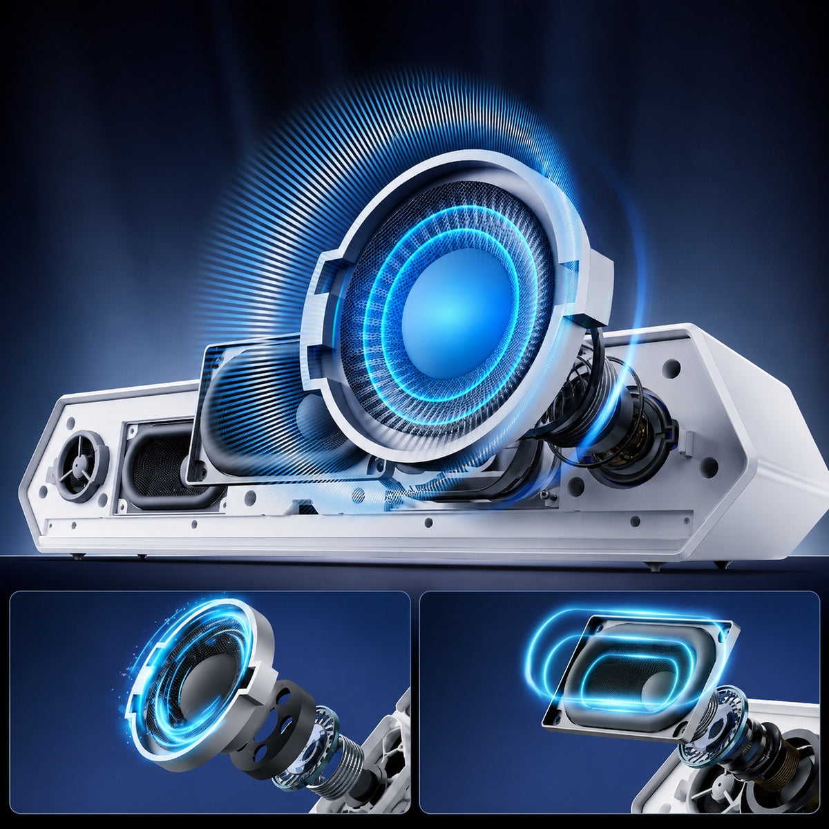 Bluetooth 5.3 Gaming Speaker RGB Soundbar 40W Stereo EDUP G4 PC TV PS5 Manufacturer code Głośnik Bluetooth 5.3 Soundbar EDUP G4 biały
