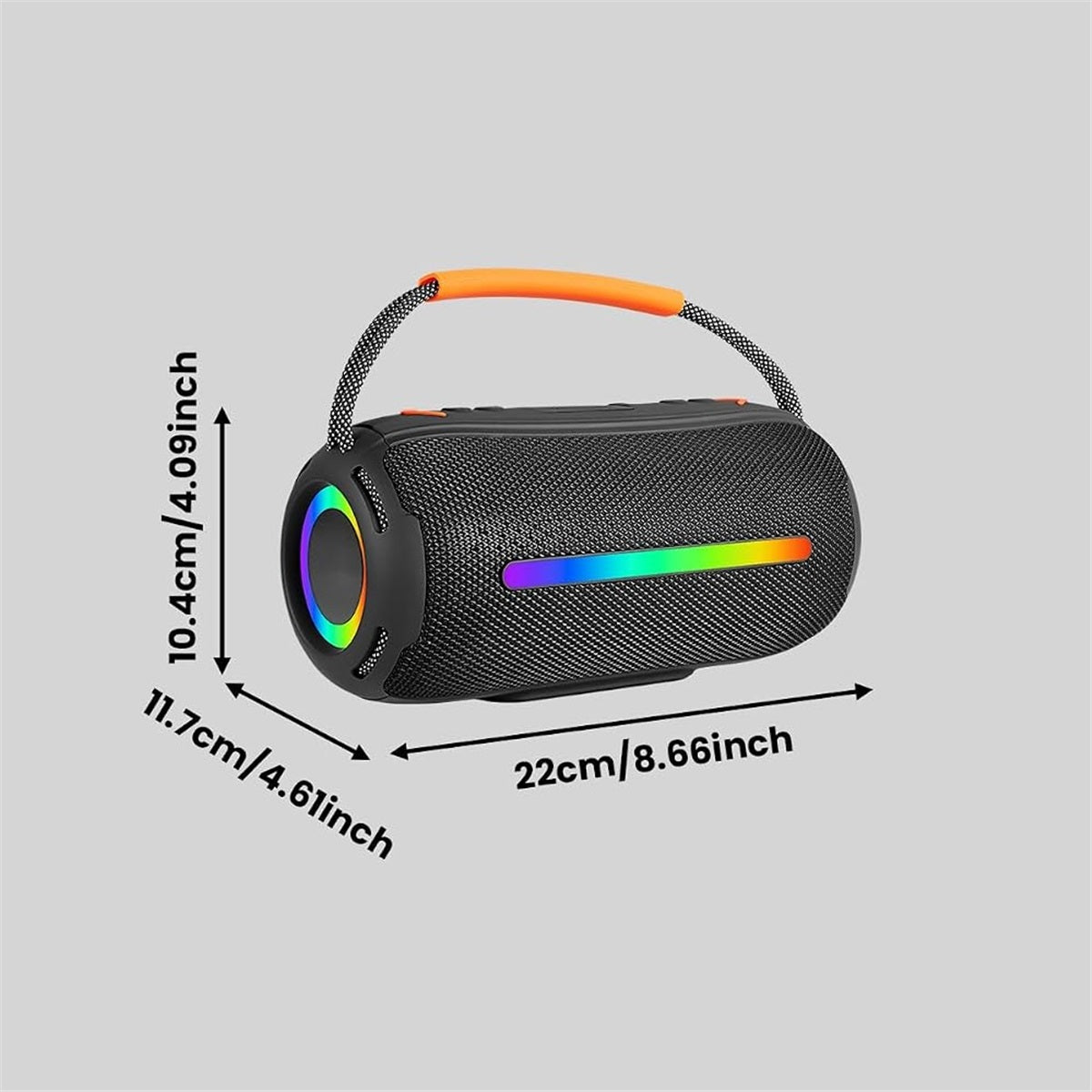 Bluetooth 5.4 20W Speaker with RGB Backlight and Power Bank, Black Packaging status original