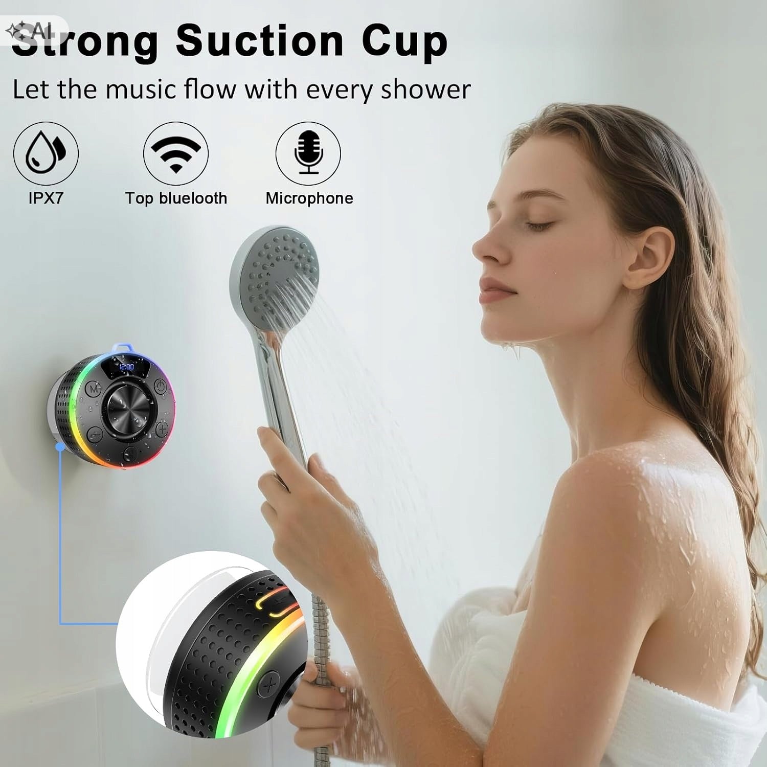 Bluetooth 5.4 Speaker Waterproof IPX7 10W RGB USB-C DONERTON Manufacturer code T7C