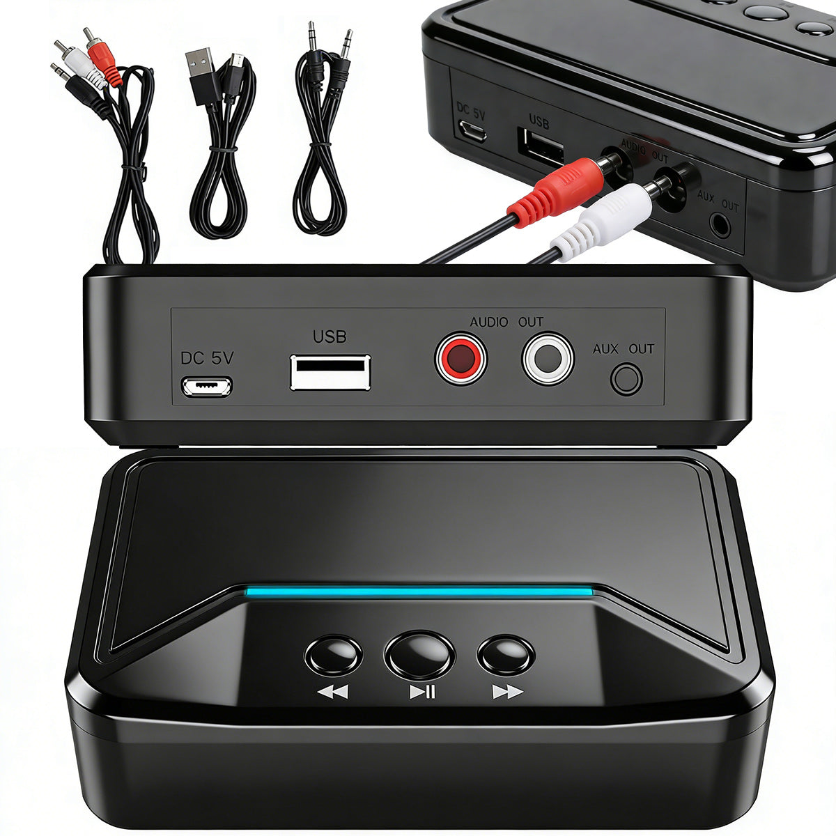 Bluetooth Audio Receiver NFC 5.3 AUX Port 3,5mm For Old RCA Speaker