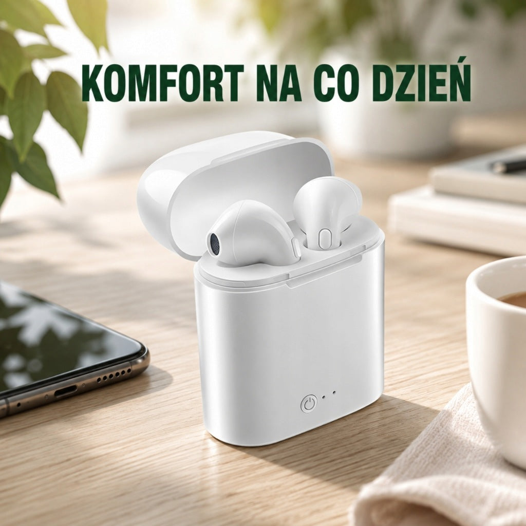 Bluetooth HEADPHONES POWERBANK Sports In-Ear White Sports Manufacturer code Garden_Maker_słuchawki_bluetooth