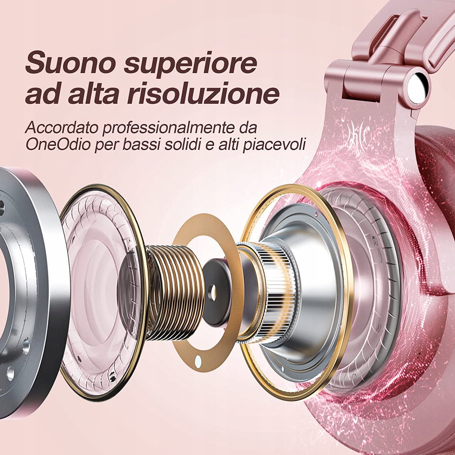 Bluetooth Headphones Wireless and Gift One Odio Fusion Pink Manufacturer code 006