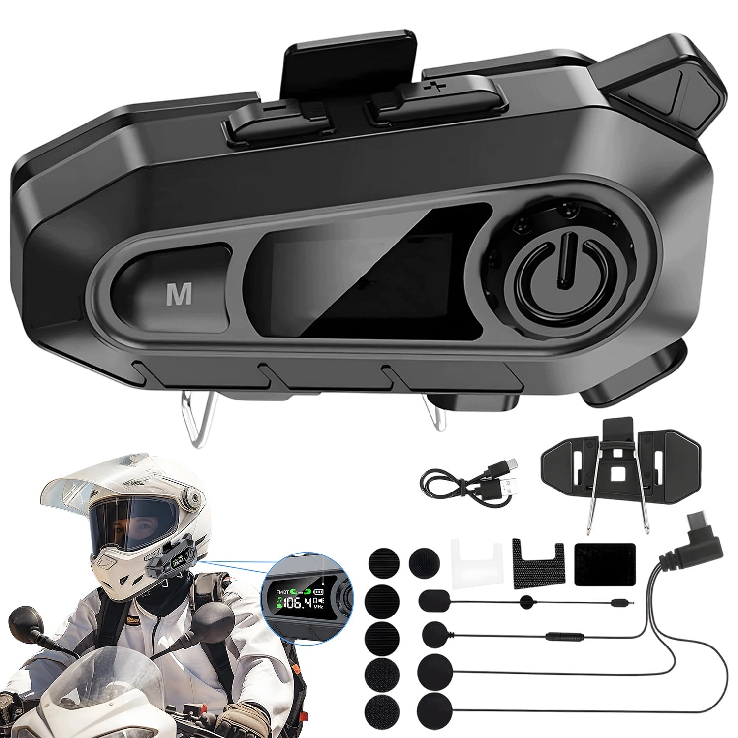 Bluetooth Headset for Motorcycle Helmet, Bluetooth Headphones