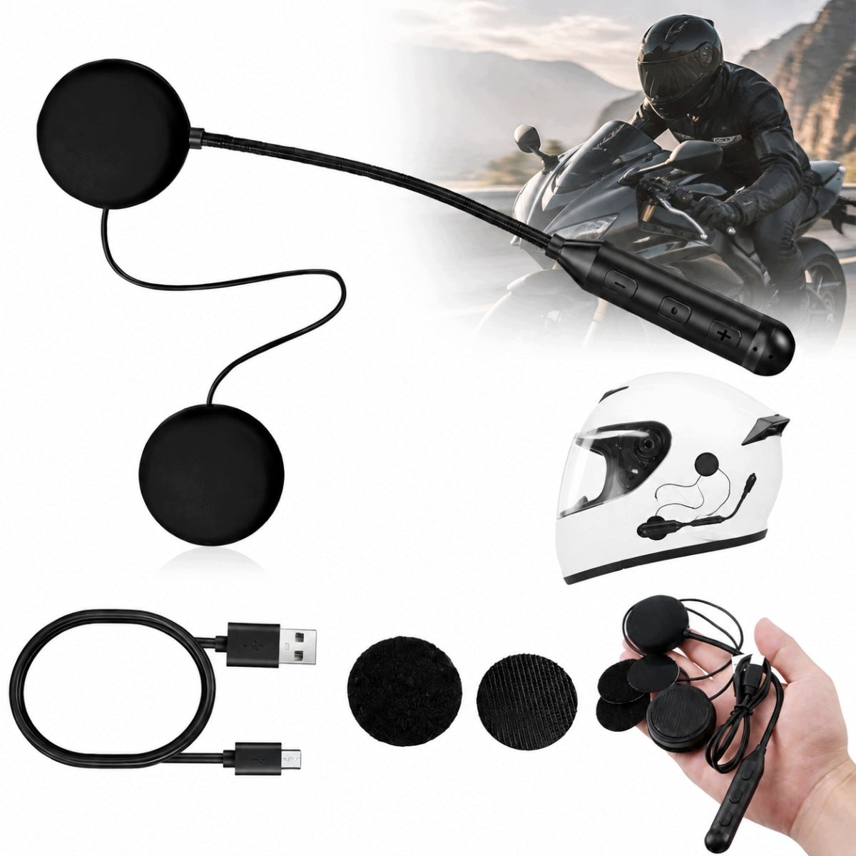 Bluetooth Headset for Motorcycle Helmet Echo Reduction