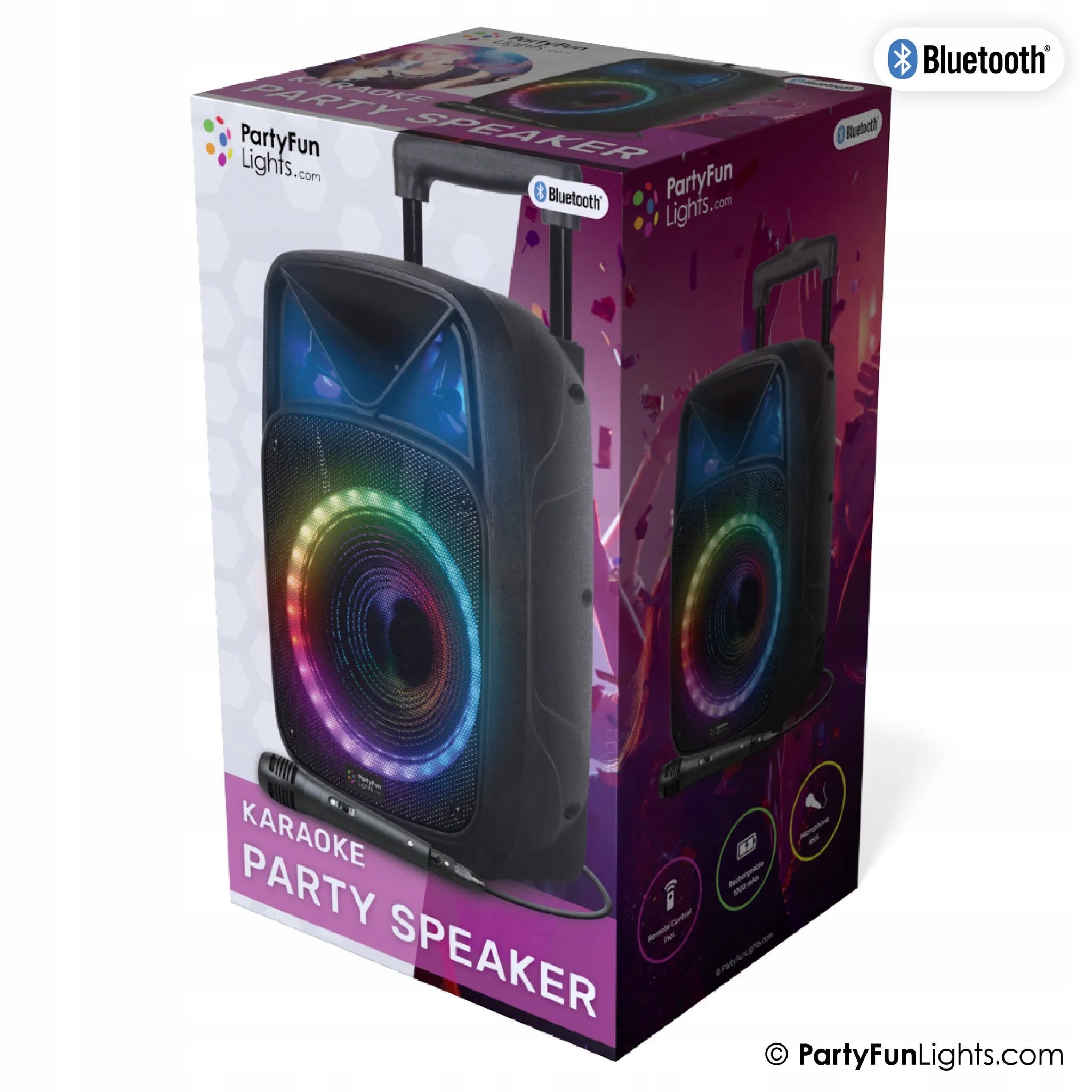 Bluetooth Karaoke Speaker Microphone Remote Control PartyFunLights Kit Brand no brand