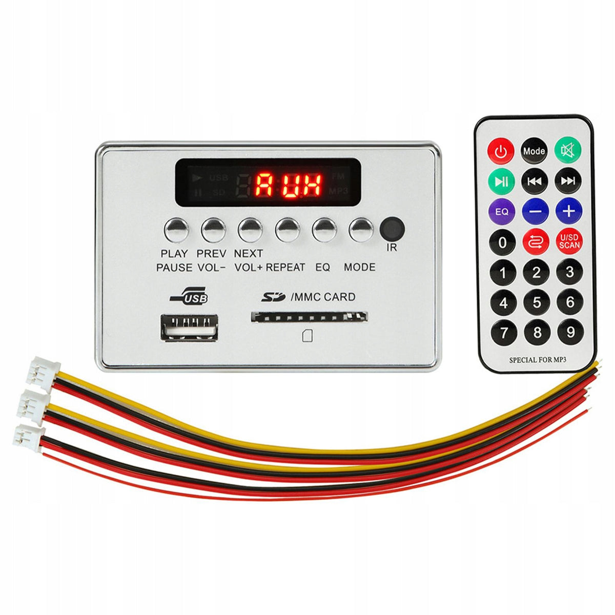 Bluetooth MP3 Decoder Board Module 5V/12V Recording Module FM AUX 5V Silver