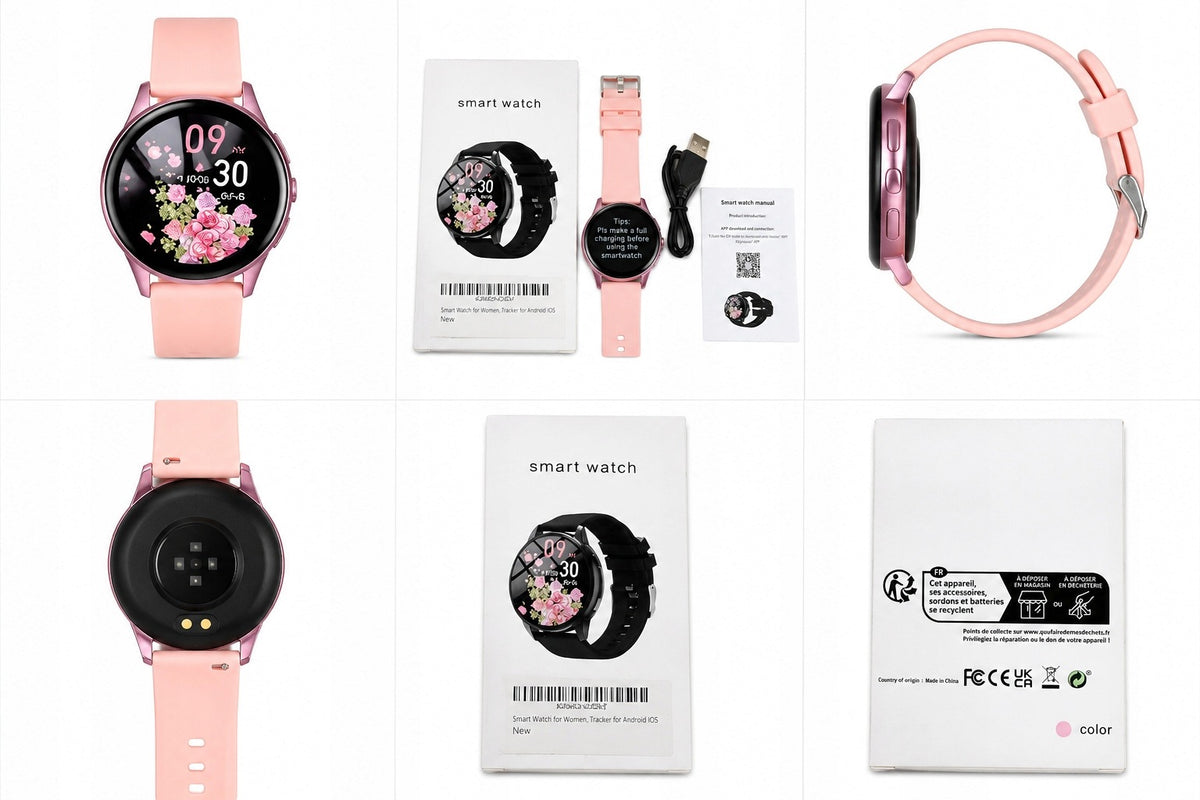 Bluetooth Smartwatch with Round Touch Screen Pink Manufacturer code Smart Watch