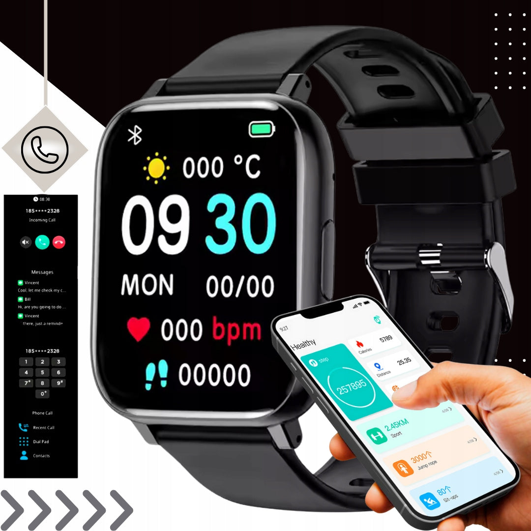 Bluetooth Smartwatch with Talks - Style, Pulse, Menu PL, Sports Design Packaging status original