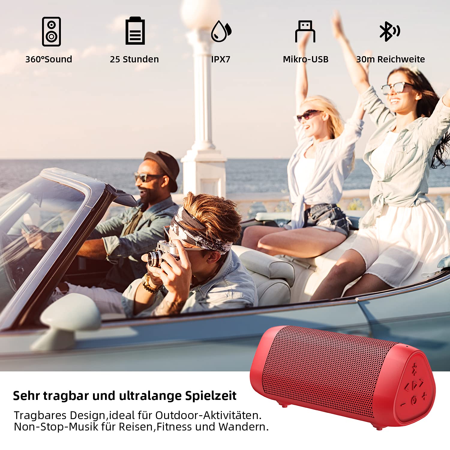 Bluetooth SoundBar Speaker, 12W Wireless 25h EAN (GTIN) 5907684163463