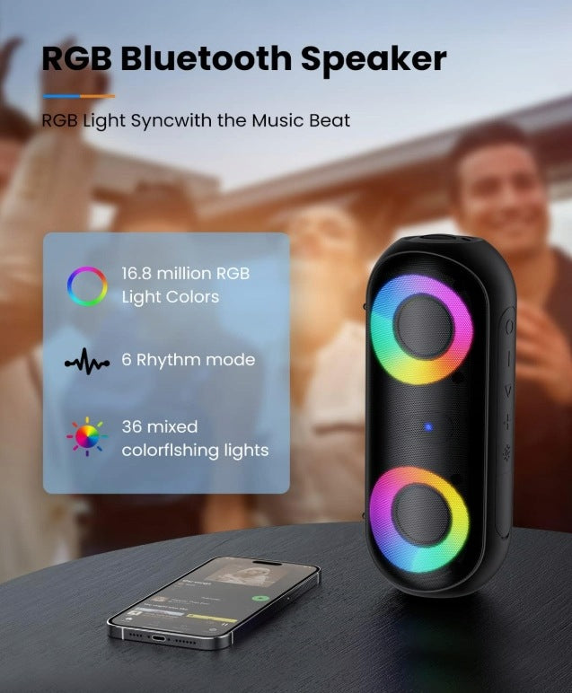 Bluetooth Speaker, 30W Portable Bluetooth Speaker, with RGB Lighting Packaging status original