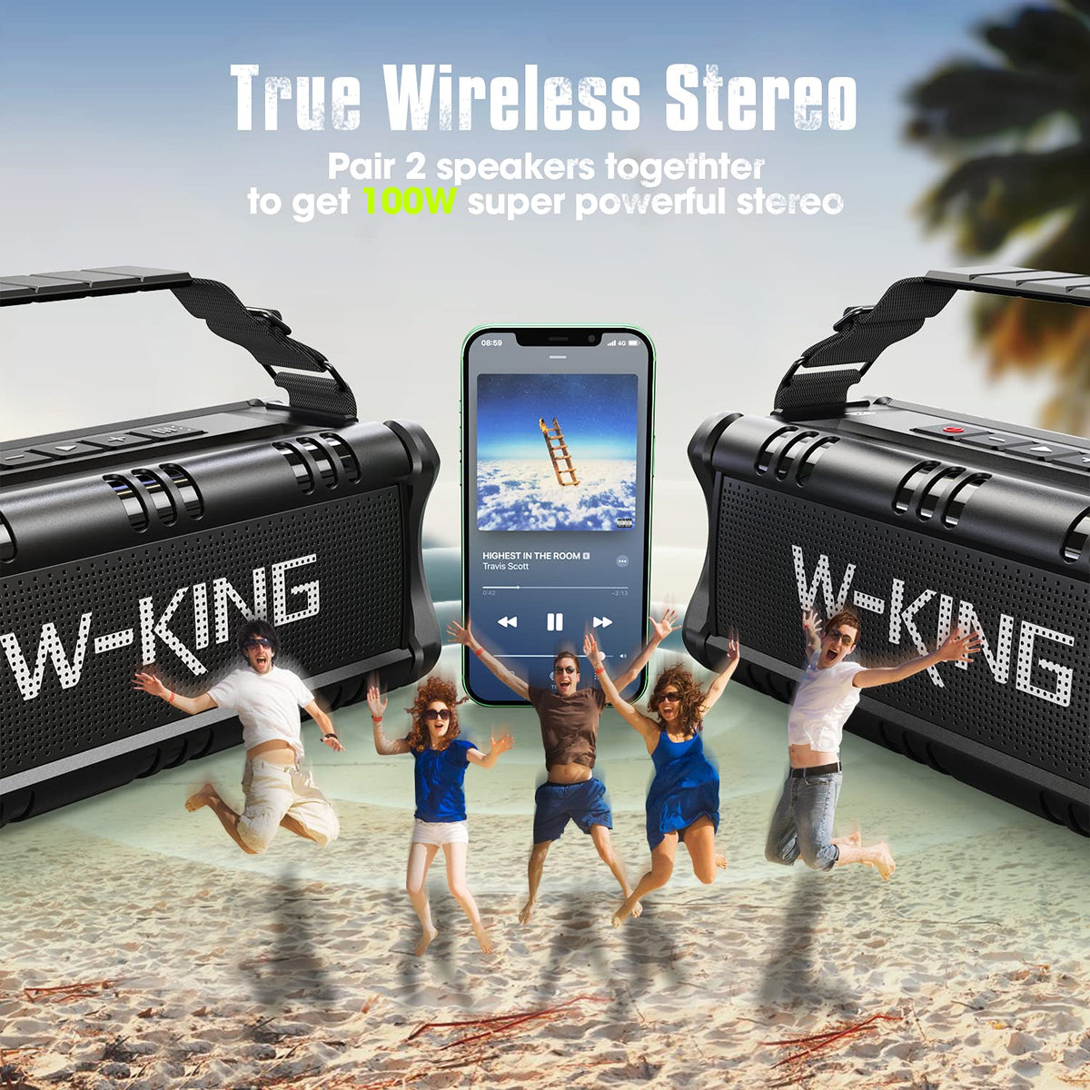 Bluetooth Speaker 50W Super Loud 24h Working Color black