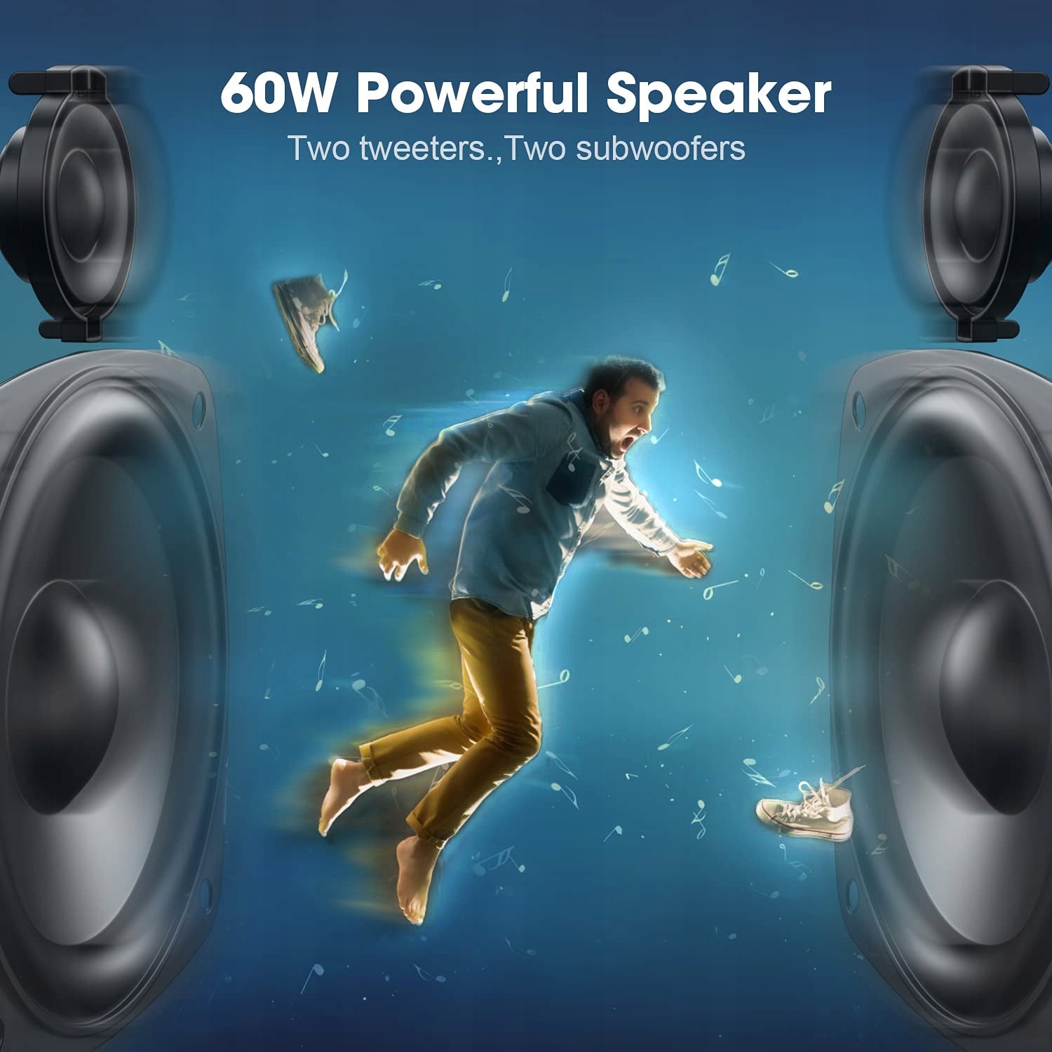 Bluetooth Speaker 60W Super Loud 40h HD Working Brand W-King
