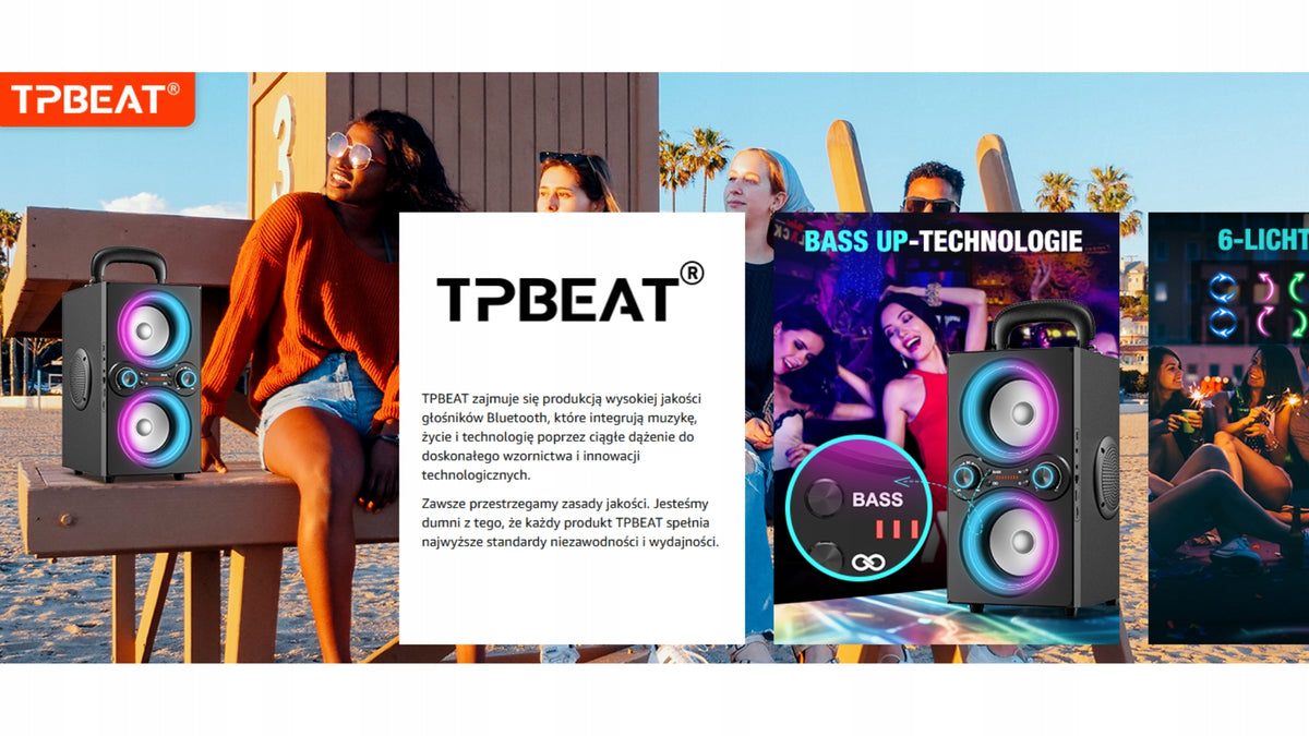 Bluetooth Speaker, 80 W, Wireless Large Bass Boost, 100 dB TPBEAT Packaging status original