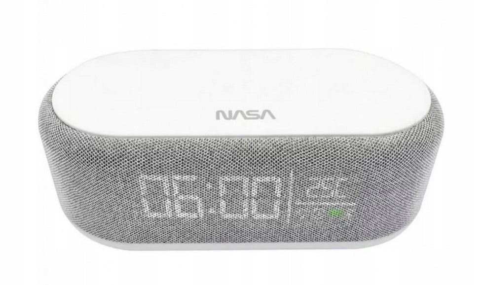 Bluetooth Speaker Clock Induction Charger QI LED Lamp Alarm NASA SPC400 Batteries included yes