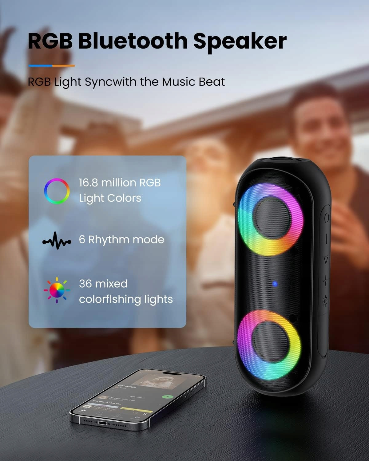 Bluetooth Speaker NOTABRICK 30W RGB IPX7 24h Portable Brand no brand