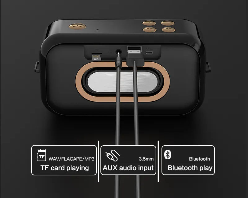 Bluetooth Speaker Penguin Retro X7 Blue FM Radio SD AUX USB with Strap Packaging status original