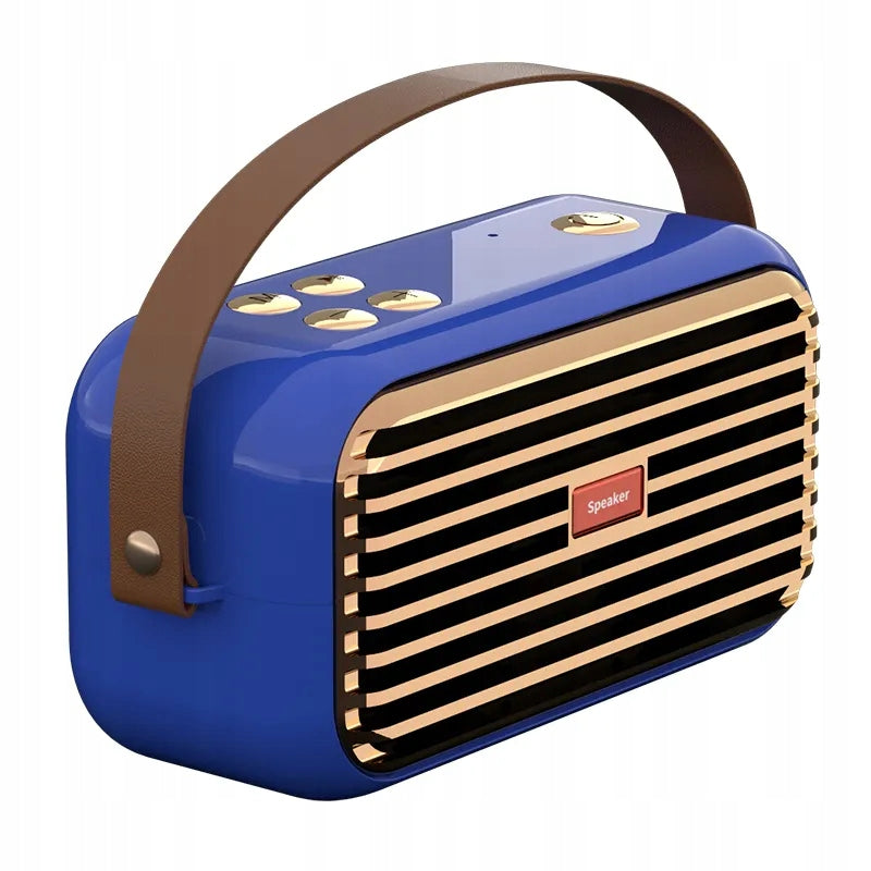 Bluetooth Speaker Penguin Retro X7 Blue FM Radio SD AUX USB with Strap