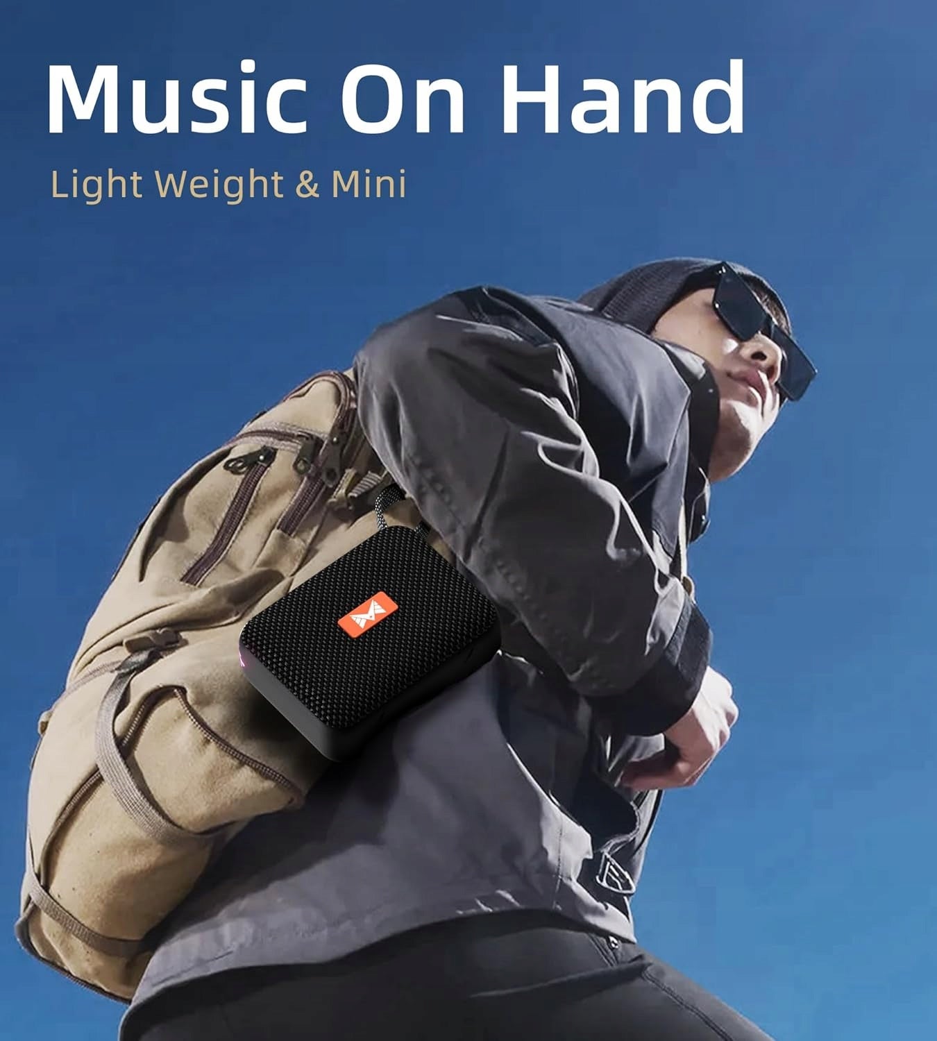Bluetooth Speaker, Portable Beat Sync Light Speaker, Waterproof Packaging status original