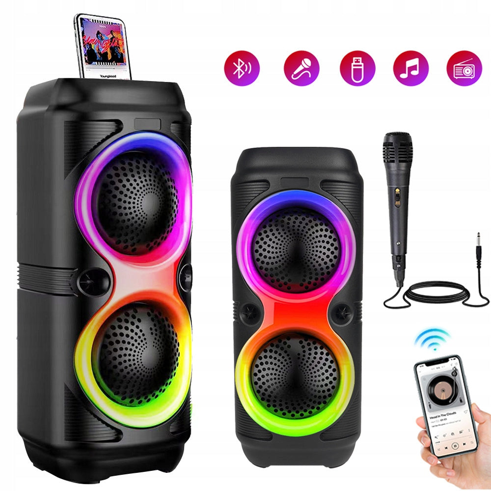 Bluetooth Speaker Portable Karaoke 200W Power Audio Microphone Packaging status original