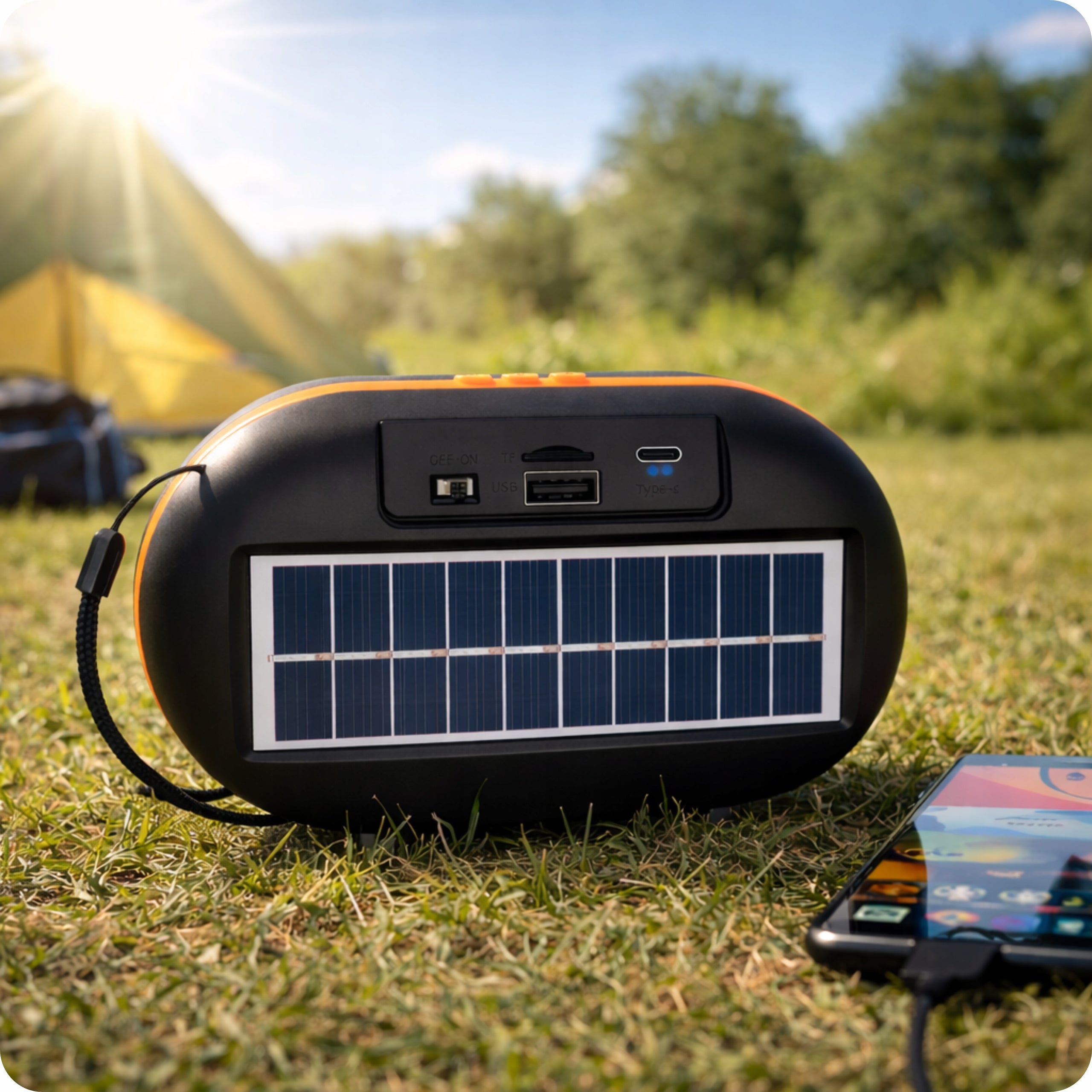 Bluetooth Speaker Portable Solar Wireless Small USB MicroSD FM Radio Manufacturer code Solarny głośnik BT turystyczny stereo outdoor