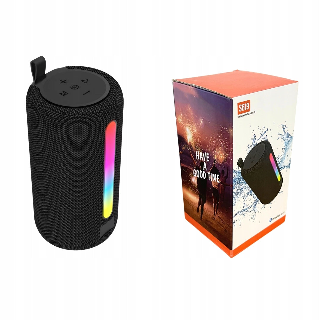 Bluetooth Speaker Portable Wireless LED RGB Bass Tube 8W S619 Manufacturer code Głośnik Bluetooth LED