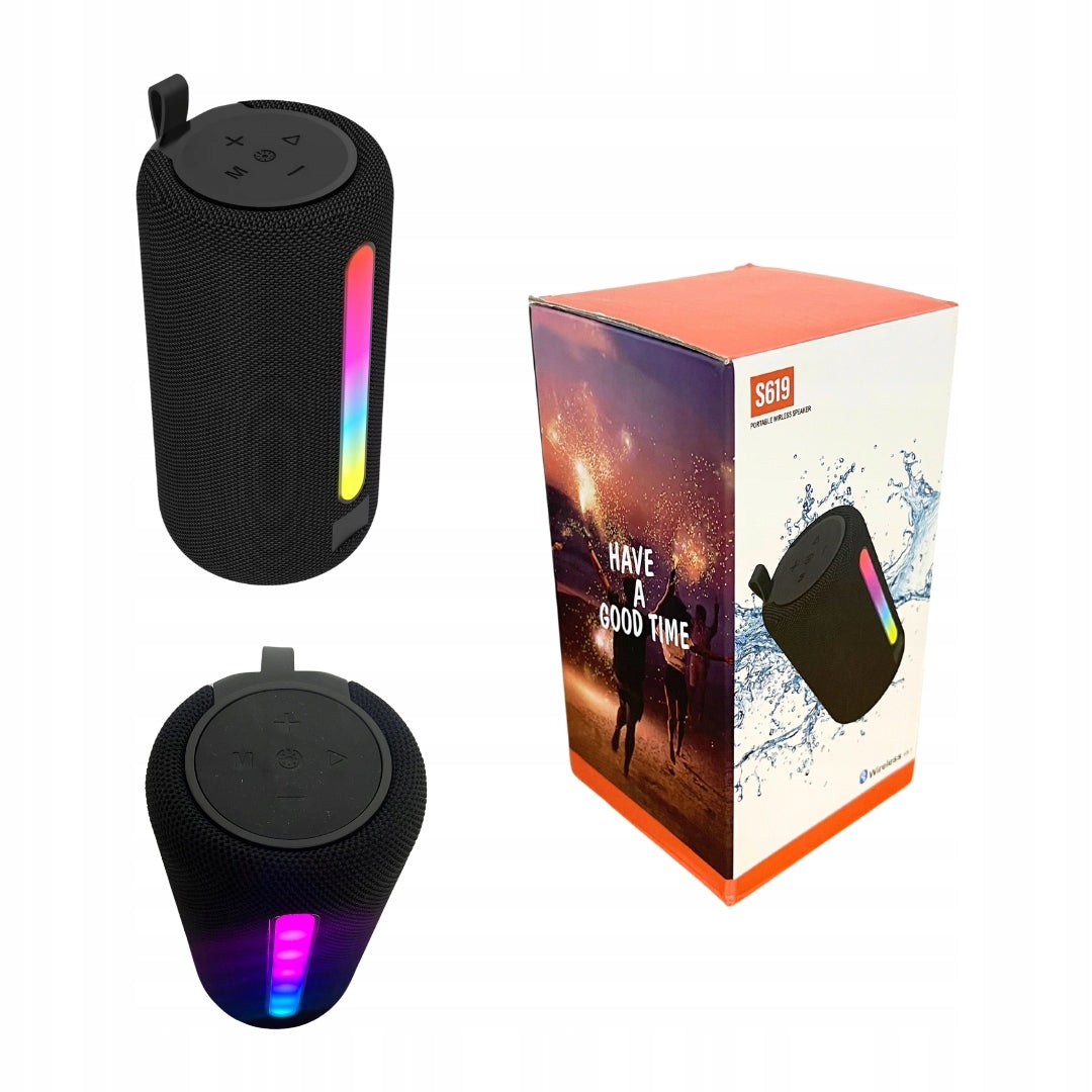 Bluetooth Speaker Portable Wireless LED RGB Bass Tube 8W S619