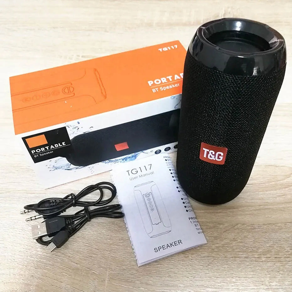 Bluetooth Speaker T&G TG117 Portable FM TWS IPX5 USB TF AUX Brand T&G