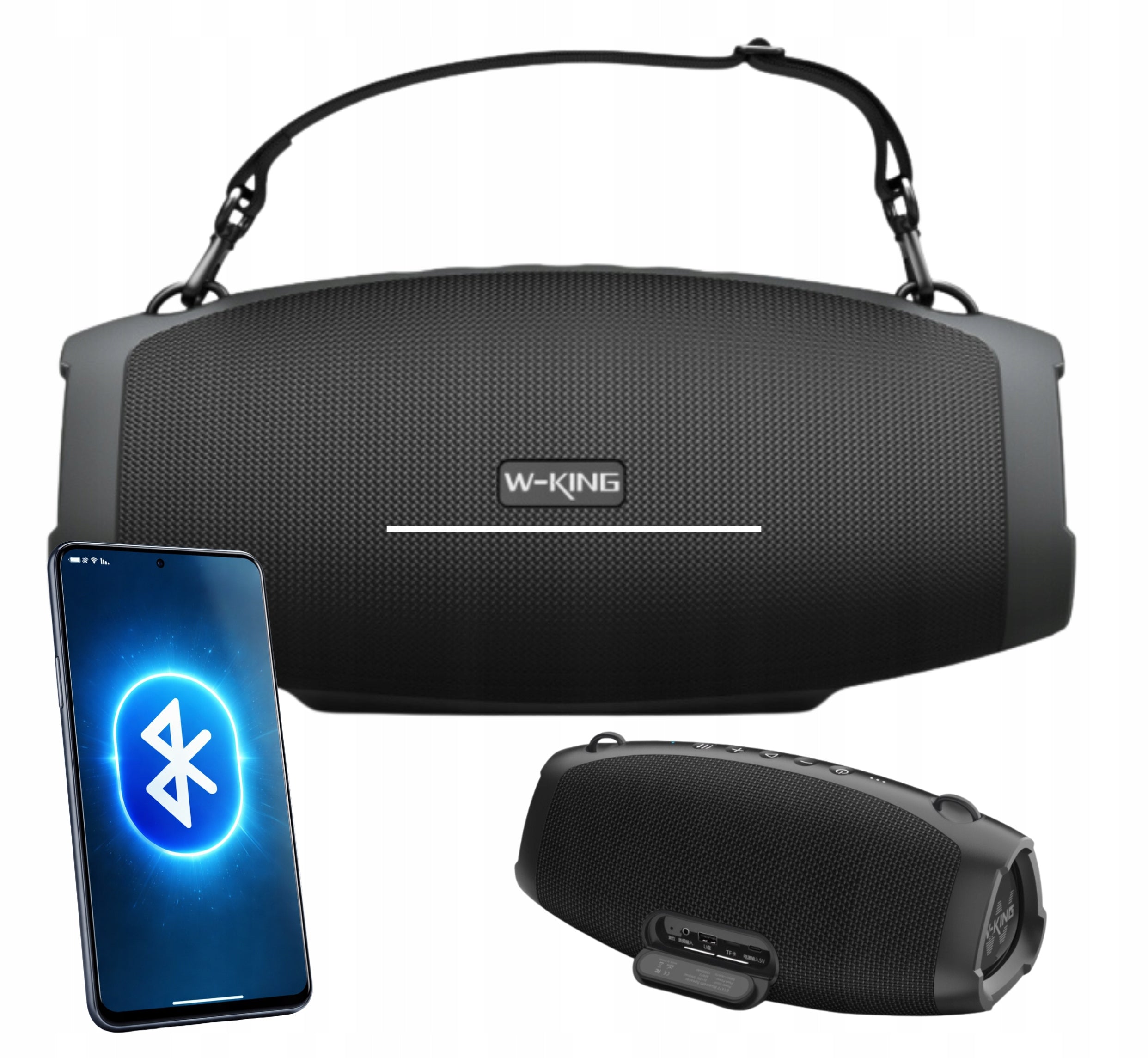 Bluetooth Speaker W-King X10 70W Portable, Wireless, Powerful Bass,Black